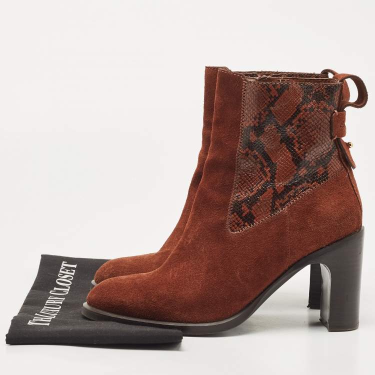 Pre Owned See by Chloe Brown Suede  Annylee Ankle Boots Size 39