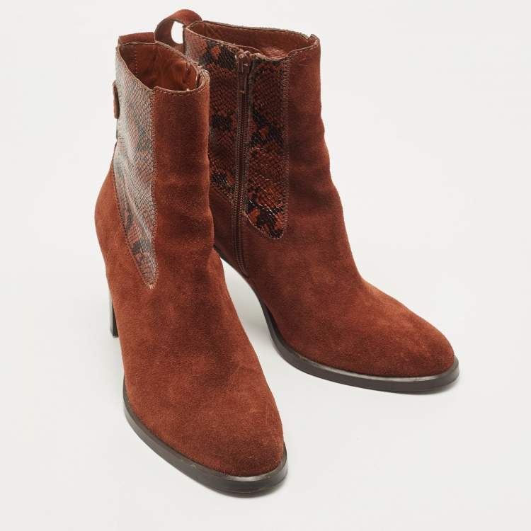Pre Owned See by Chloe Brown Suede  Annylee Ankle Boots Size 39