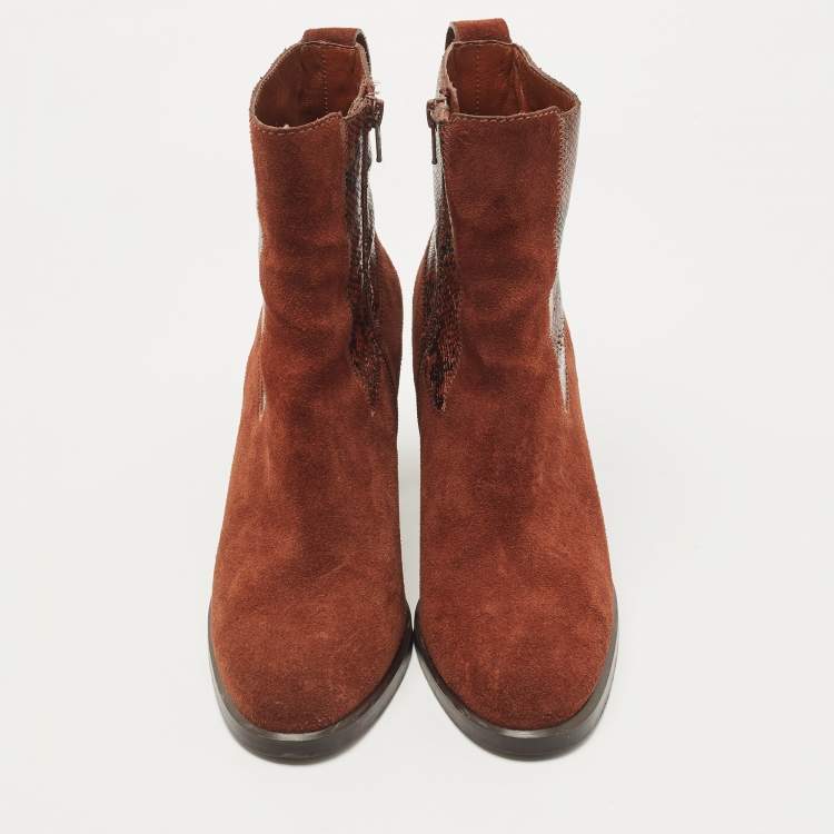 Pre Owned See by Chloe Brown Suede  Annylee Ankle Boots Size 39