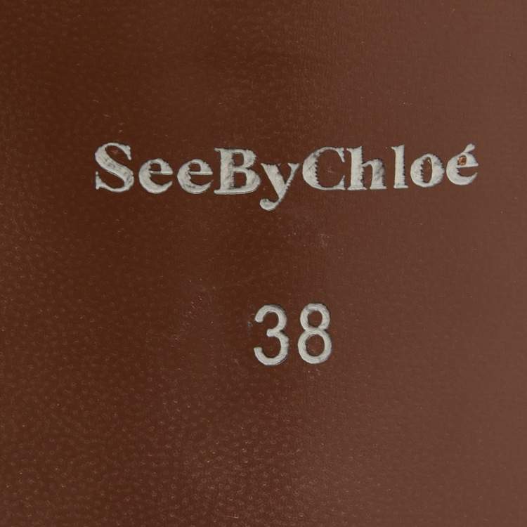 Pre Owned See by Chloe Black Suede Ankle Wrap Sandals Size 38