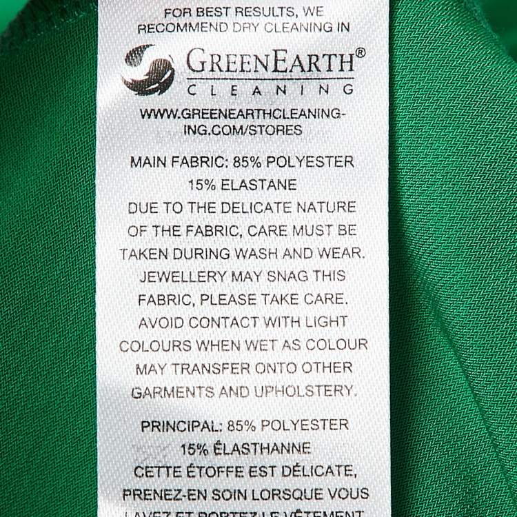 Pre Owned Self-Portrait Green Jersey One Shoulder Ruched Mini Dress M
