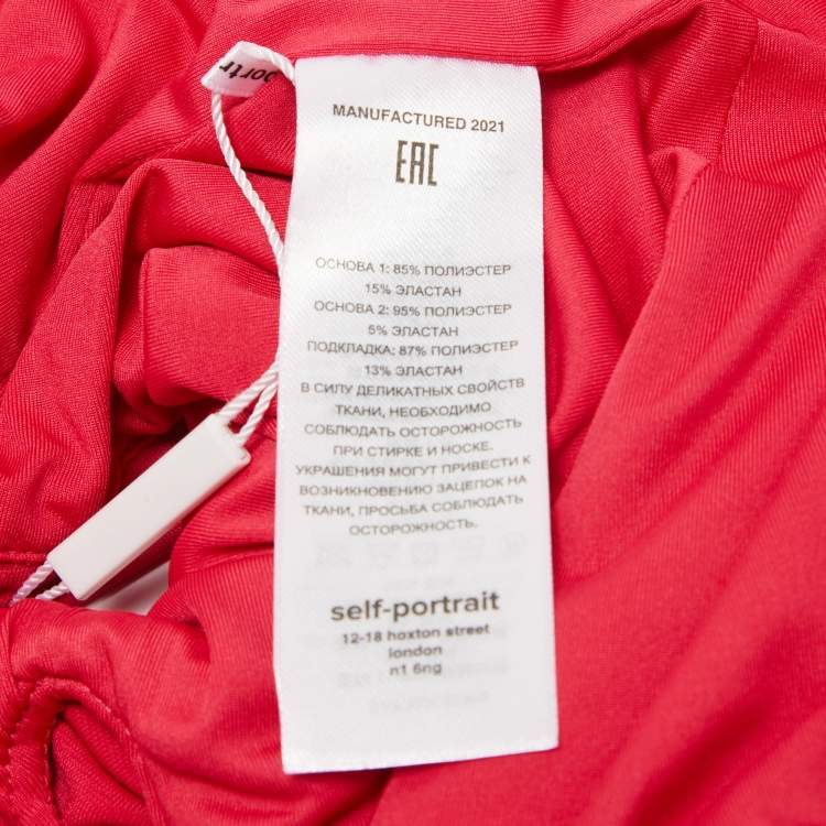 Pre Owned Self-Portrait Fuchsia Pink Jersey Ruched Cut-Out Top M