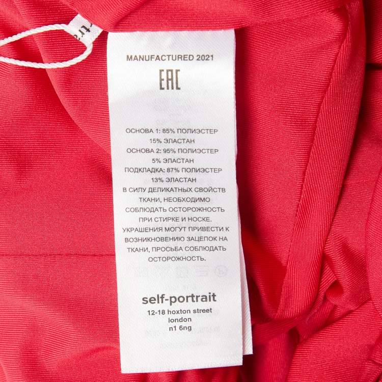 Pre Owned Self-Portrait Fuchsia Pink Jersey Ruched Cut-Out Top S