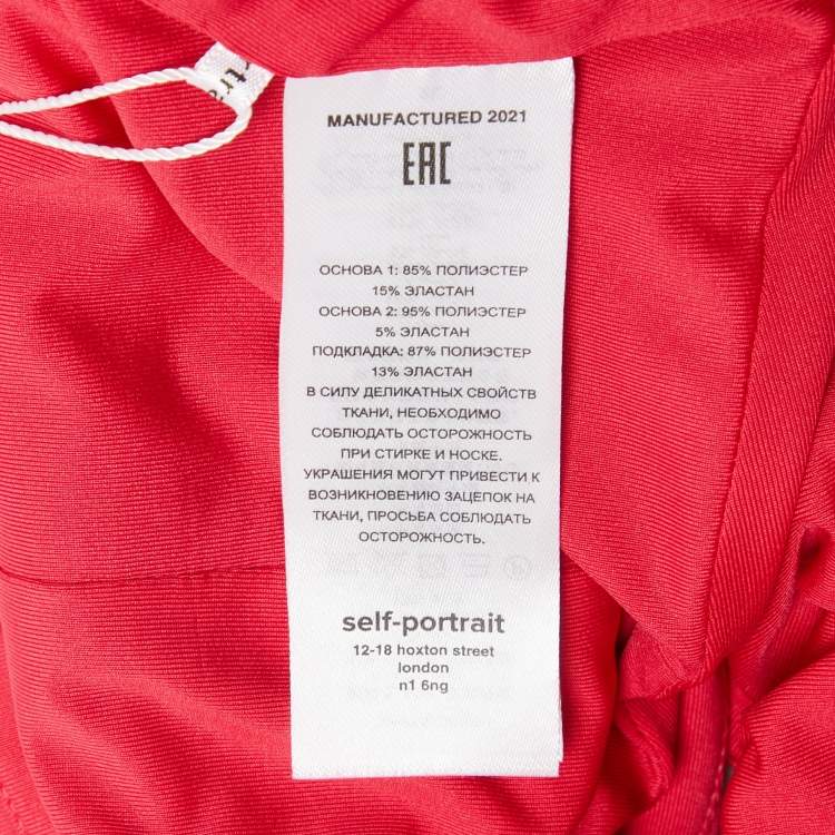Pre Owned Self-Portrait Fuchsia Pink Jersey Ruched Cut-Out Top S