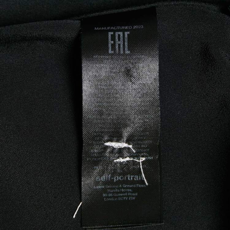 Pre Owned Self-Portrait Black Crepe Button Detail Pants Suit M