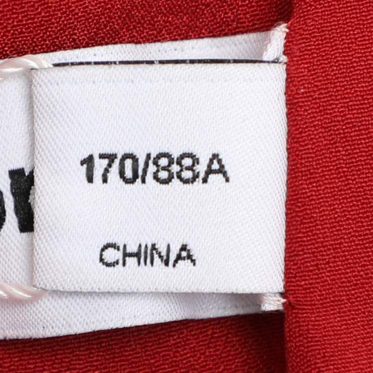 Pre Owned Self-Portrait Red Crepe Pleated Midi Dress M