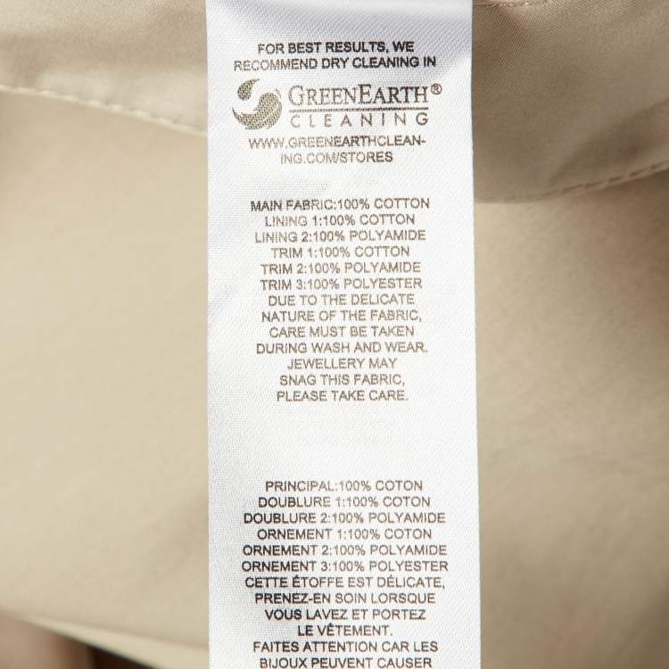 Pre Owned Self-Portrait Beige Cotton Poplin One Shoulder Tunic M