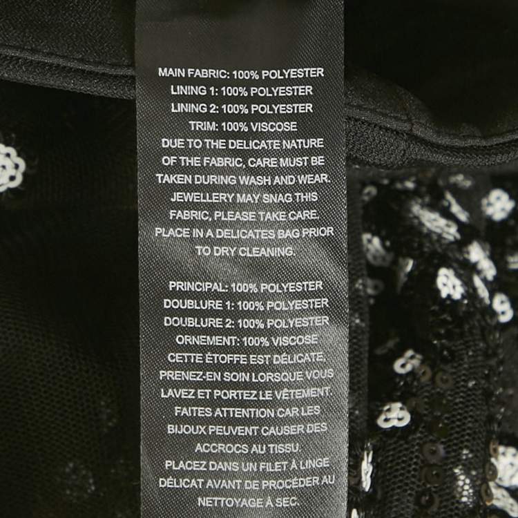 Pre Owned Self-Portrait Black Sequined Deco Trousers S