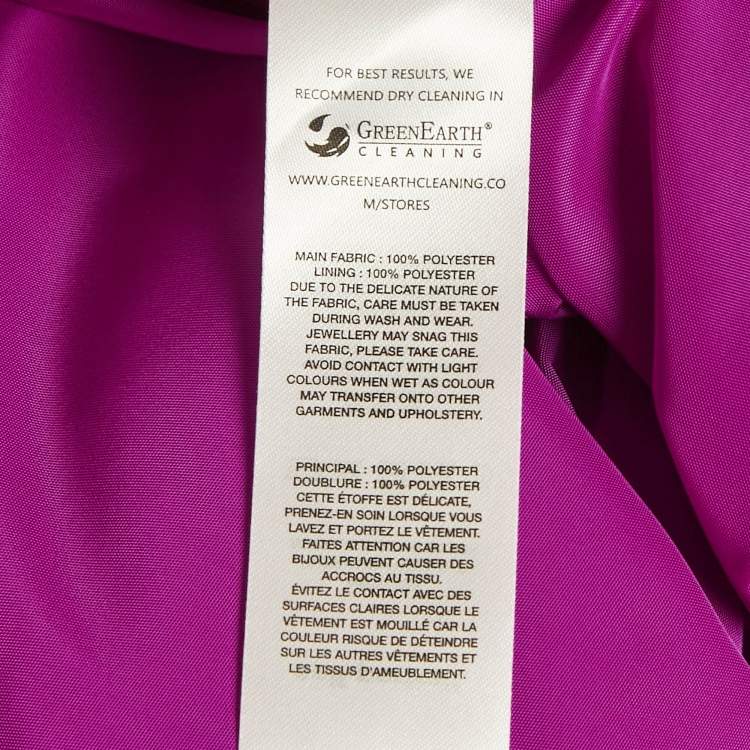 Pre Owned Self-Portrait Purple Taffeta Off Shoulder Frill Detail Maxi Dress S 