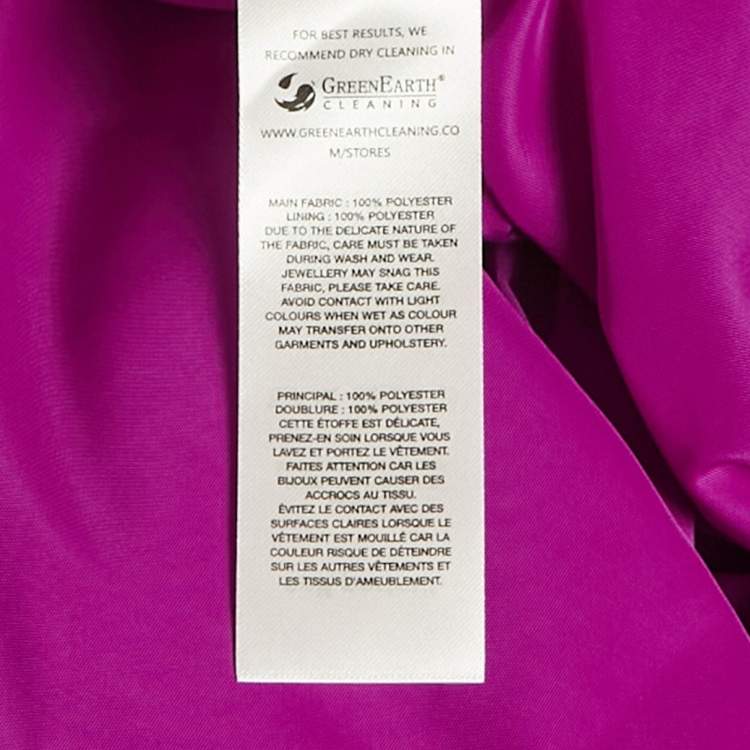 Pre Owned Self-Portrait Purple Taffeta Off Shoulder Frill Detail Maxi Dress S 