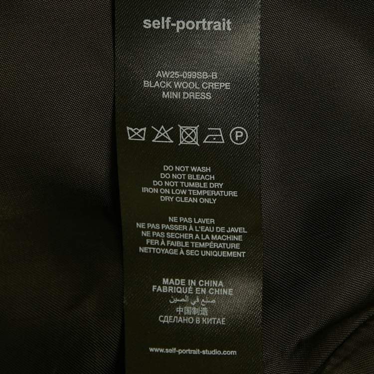 Pre Owned Self-Portrait Black Wool Crepe Mini Blazer Dress S