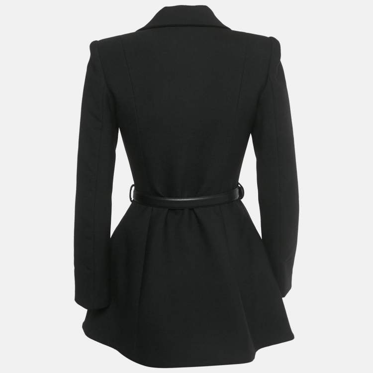 Pre Owned Self-Portrait Black Wool Crepe Mini Blazer Dress S