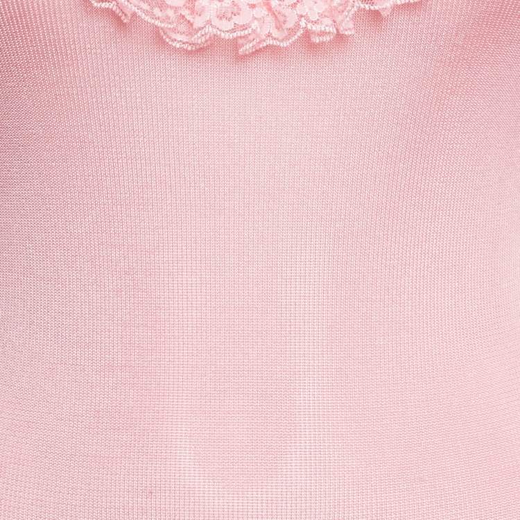 Pre Owned Self-Portrait Residency x Christopher Kane Pink Cut-Out Knit Bodysuit XS