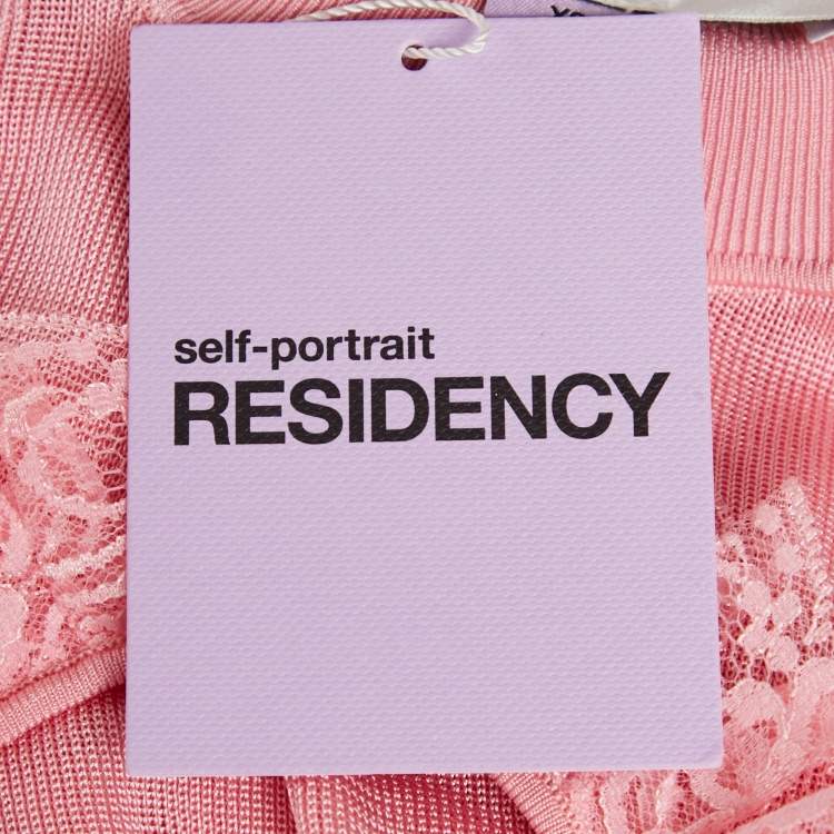 Pre Owned Self-Portrait Residency x Christopher Kane Pink Cut-Out Knit Bodysuit XS