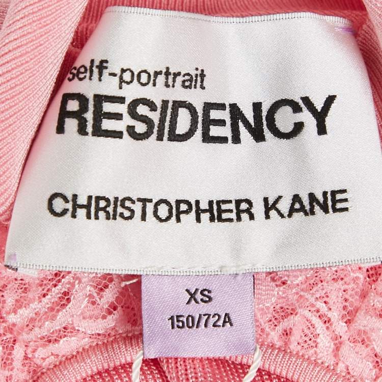 Pre Owned Self-Portrait Residency x Christopher Kane Pink Cut-Out Knit Bodysuit XS