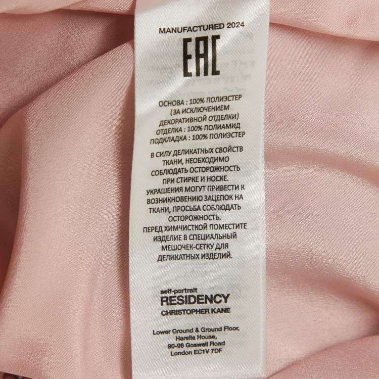 مملوكة مسبقًا Self-Portrait Residency x Christopher Kane Pink Crystal Fishnet Mini Skirt S