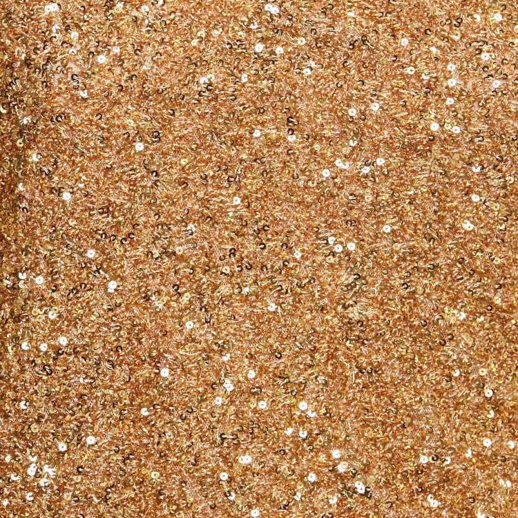 Pre Owned Self-Portrait Gold Sequin Asymmetric Top M