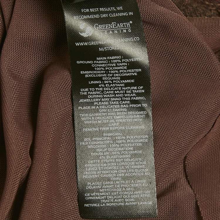 Pre Owned Self-Portrait Brown Sequin Maxi Dress M