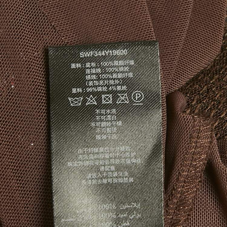 Pre Owned Self-Portrait Brown Sequin Maxi Dress M