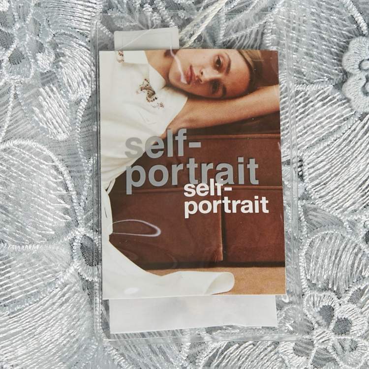 Pre Owned Self-Portrait Sea Blue Lace Ruched Midi Dress S