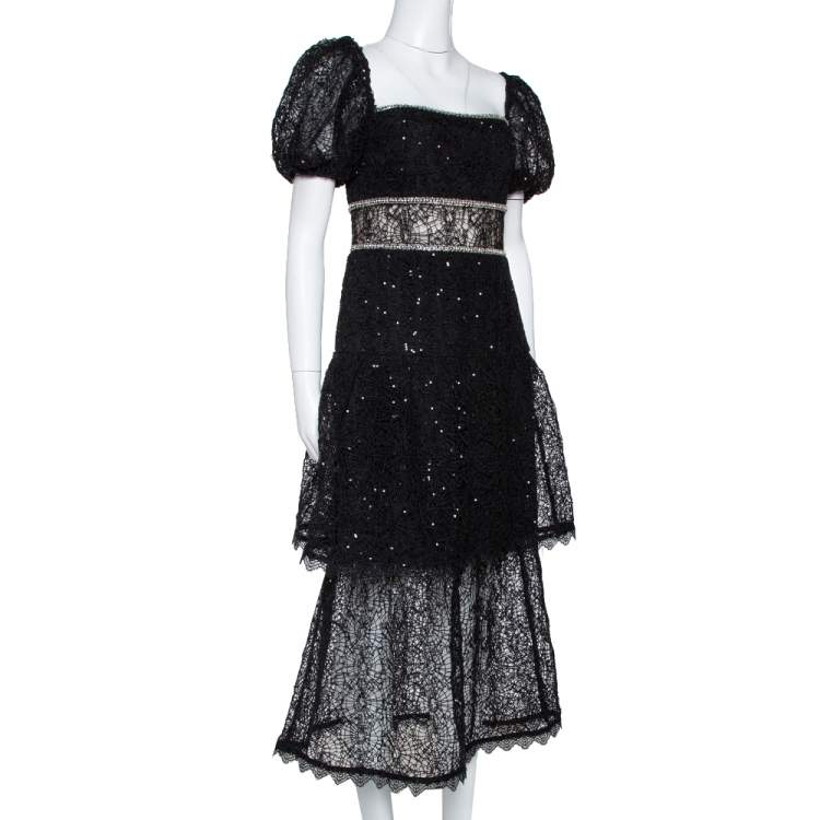 Self portrait outlet black sequin dress