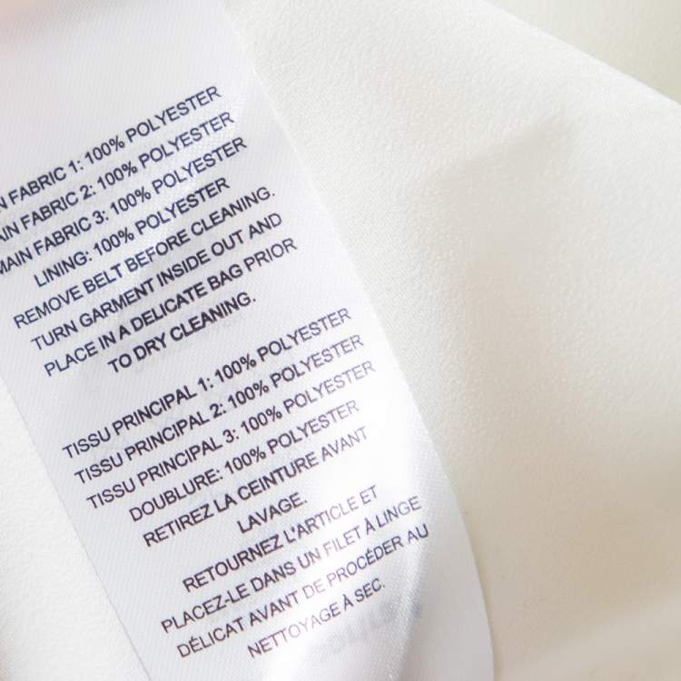 Pre Owned Self Portrait Cream Embroidered Crepe Contrast Paneled Belted Maxi Dress S
