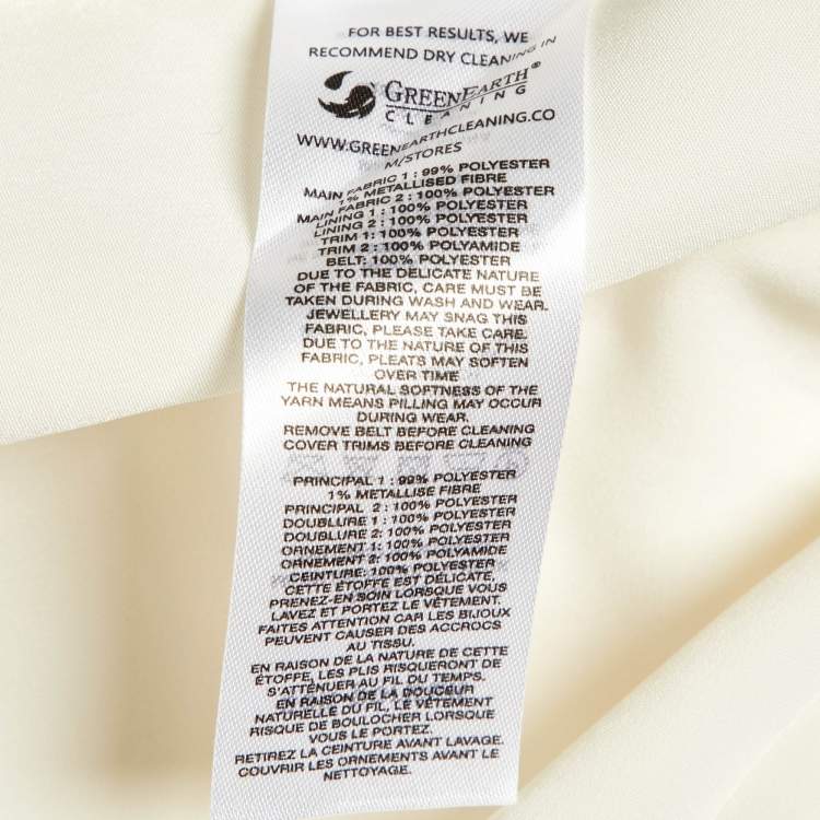 Pre Owned Self-Portrait Cream Boucle & Chiffon Tailored Midi Dress S