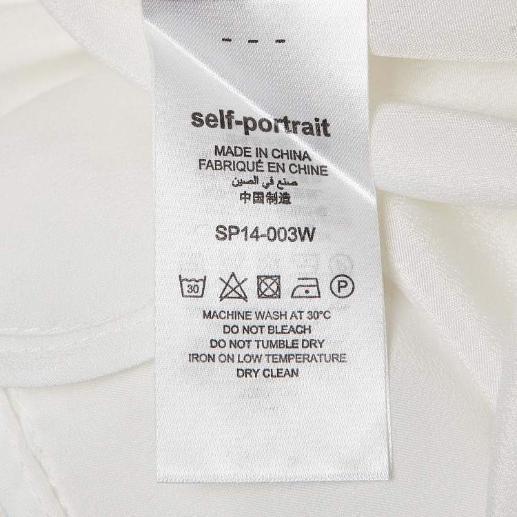 Pre Owned Self-Portrait White Broderie Anglaise Cotton Ruffled Mini Dress S