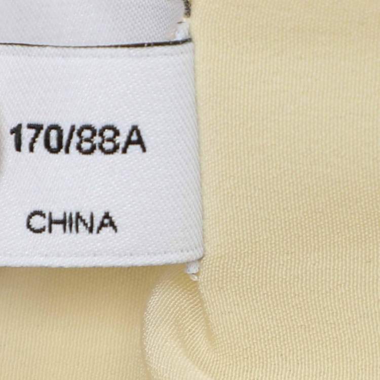 Pre Owned Self-Portrait Yellow Jacquard Fabric Belted Sleeveless Maxi Dress M