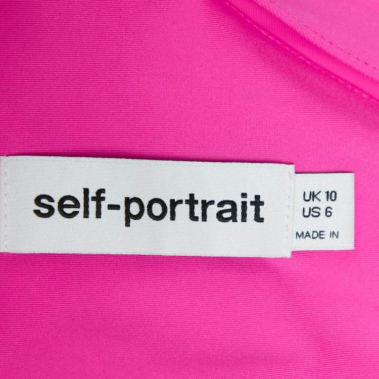 Pre Owned Self-Portrait Fuchsia Pink Jersey Cut-Out Maxi Dress M