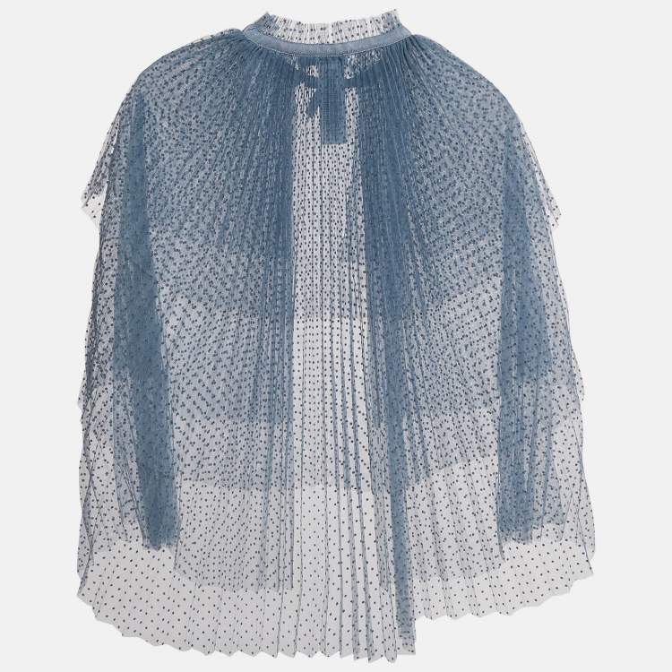 Pre Owned Self-Portrait Blue Dot Mesh Cape S/M