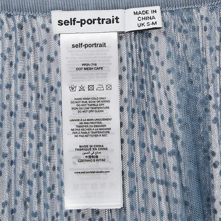 Pre Owned Self-Portrait Blue Dot Mesh Cape S/M