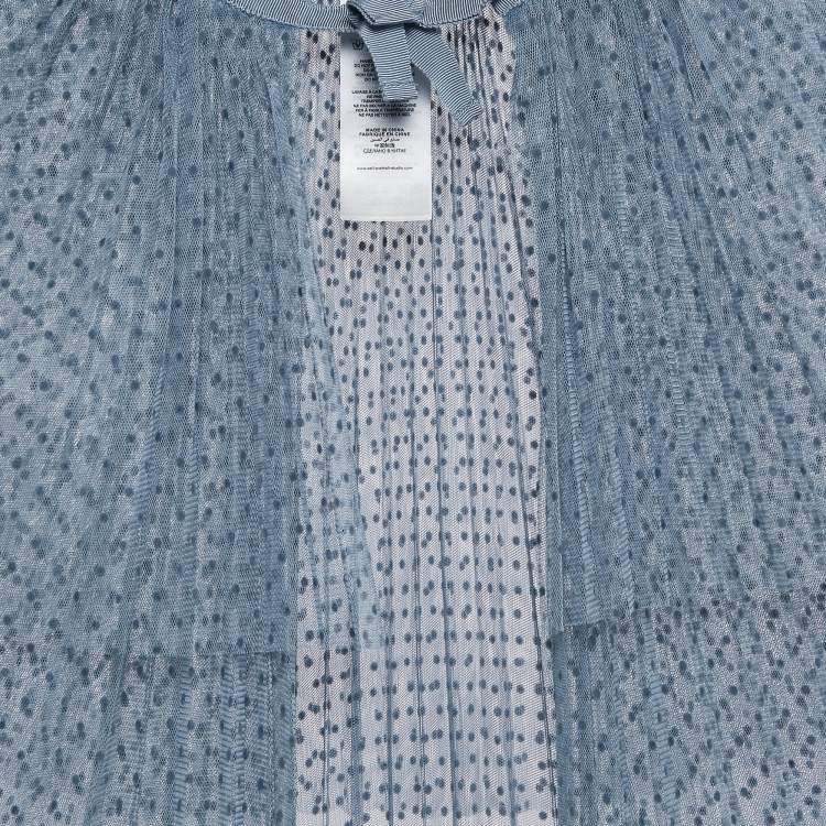 Pre Owned Self-Portrait Blue Dot Mesh Cape S/M