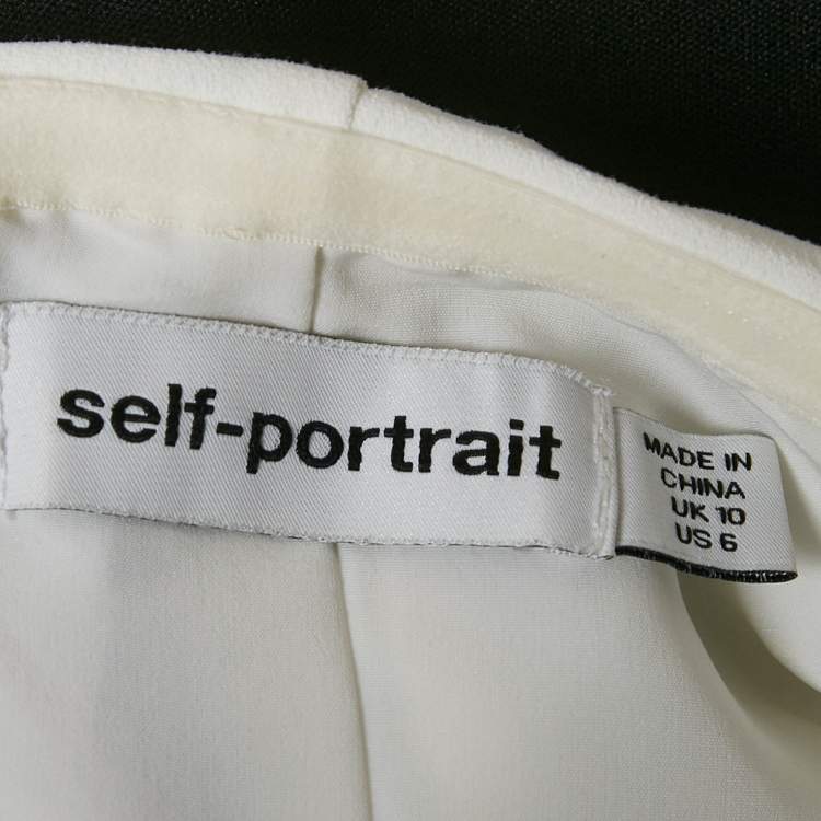 مملوكة مسبقًا Self-Portrait White Crepe Bow Detail Off-Shoulder Mini Dress M
