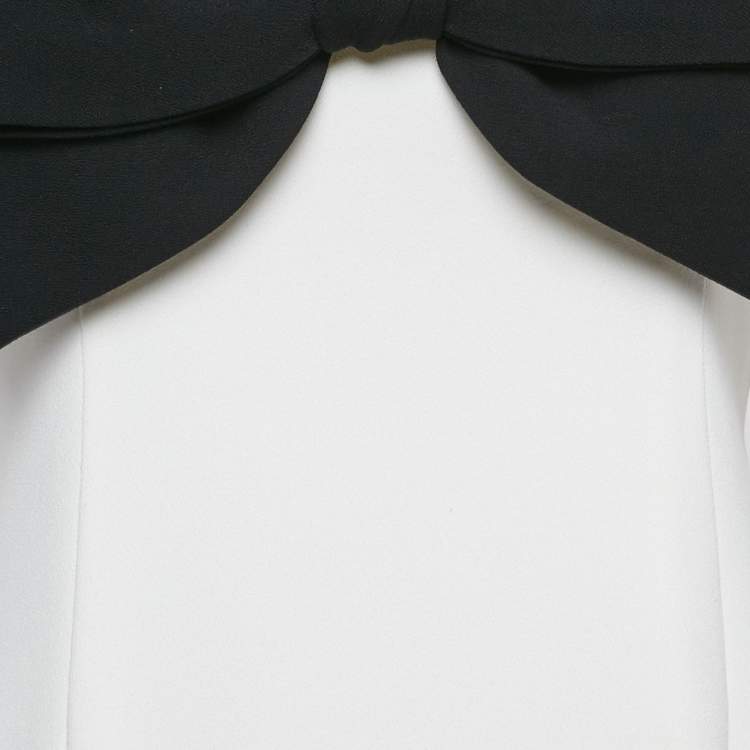 مملوكة مسبقًا Self-Portrait White Crepe Bow Detail Off-Shoulder Mini Dress M