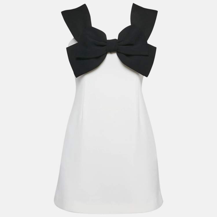 مملوكة مسبقًا Self-Portrait White Crepe Bow Detail Off-Shoulder Mini Dress M