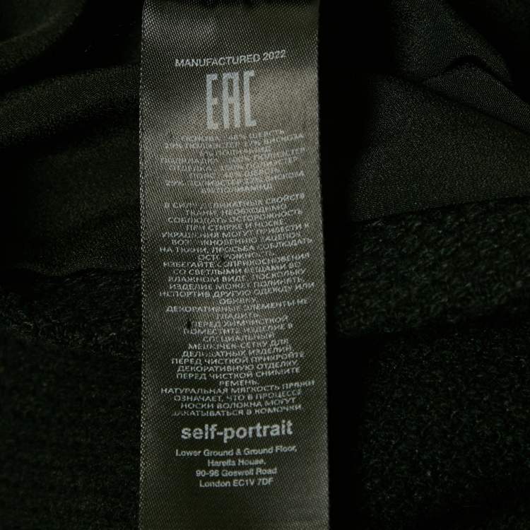 Pre Owned Self-Portrait Black Wool Blend Textured Mini Dress S