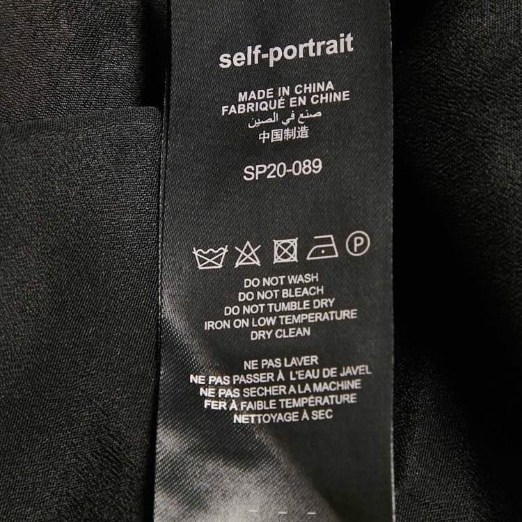 Pre Owned Self-Portrait Black Triangle Lace Tiered Midi Dress S