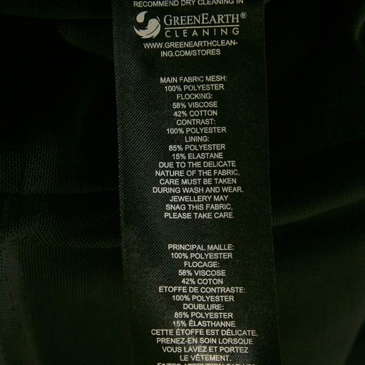 Pre Owned Self-Portrait Black Flocked Tulle Strapless Mini Dress M 