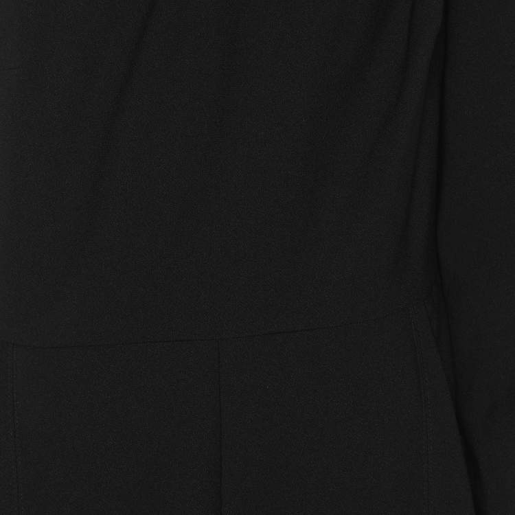 Pre Owned Self-Portrait Black Stretch Crepe Crystal Embellished One Shoulder Jumpsuit M