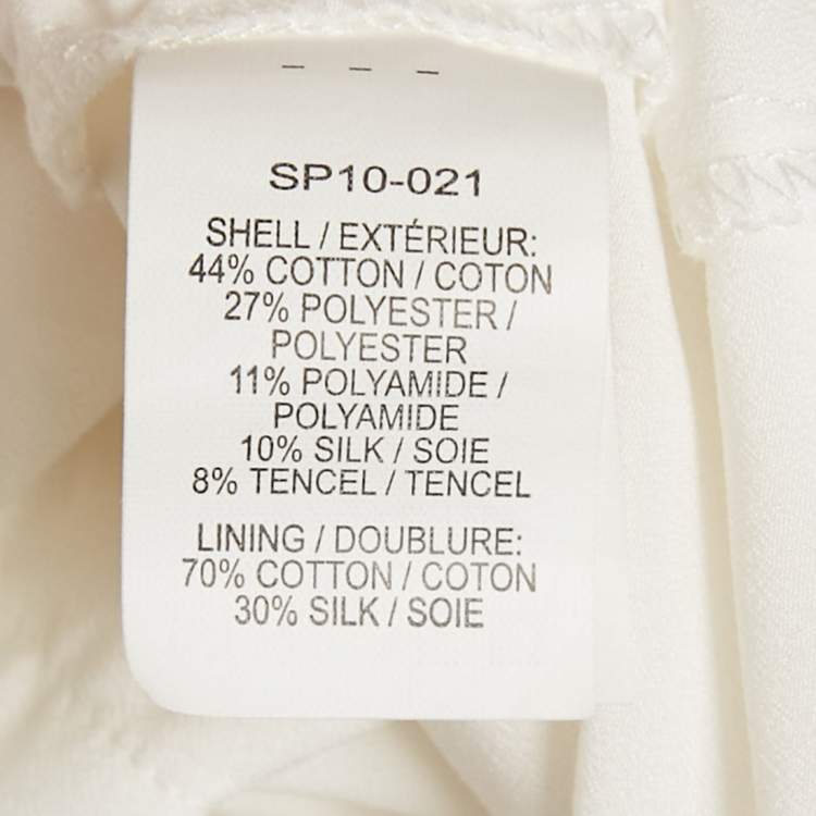 Pre Owned Self-Portrait White Lace Insert Cotton Midi Dress Dress M