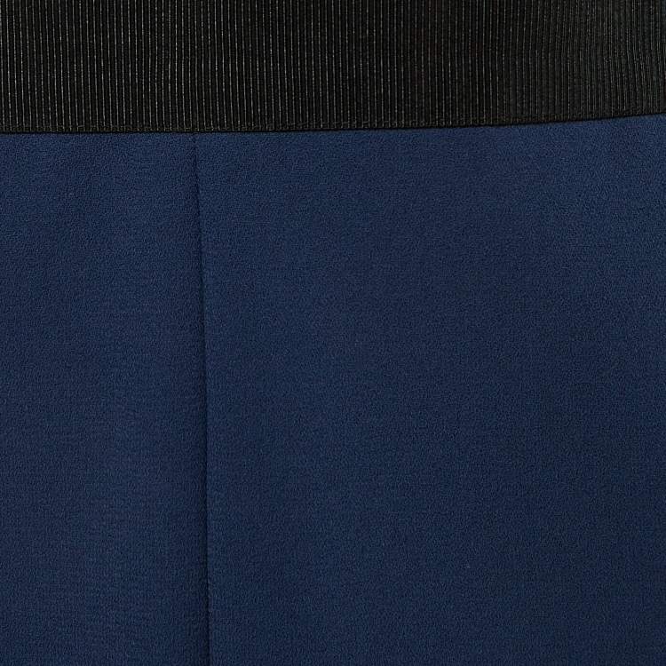 Pre Owned Self-Portrait Blue/Green Lace & Crepe Midi Dress M