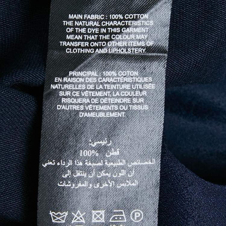 Pre Owned Self-Portrait Navy Blue Canvas Asymmetric Flounced Hem Skirt M