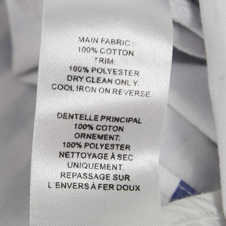 Pre Owned Self-Portrait Blue Striped Cotton Asymmetric Top M