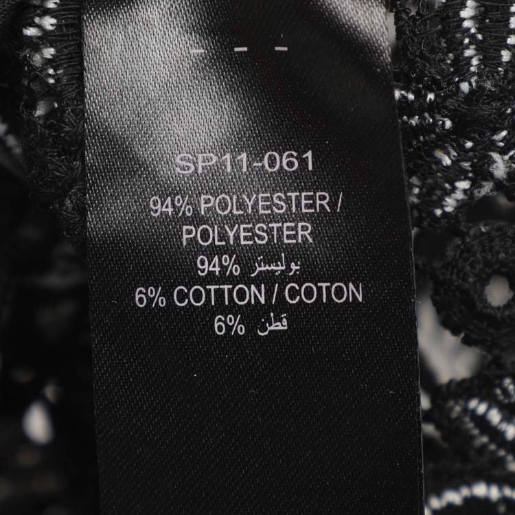 Pre Owned Self-Portrait Black/White Floral Lace Blouse M