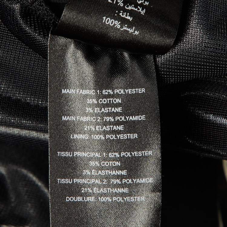 Pre Owned جمبسوت سيلف بورتريه كريب مخطط غير متماثل بكشاكش أسود/أبيض مقاس وسط