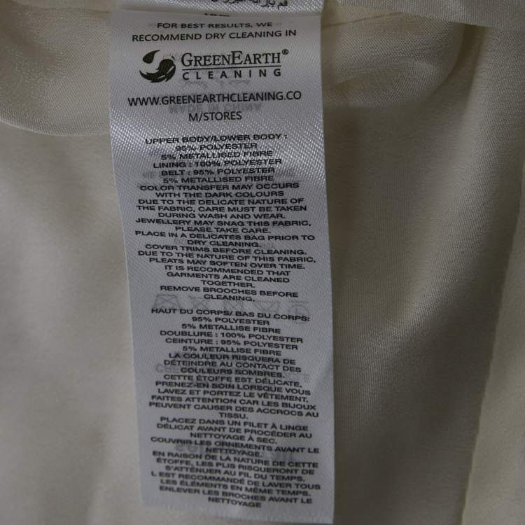 Pre Owned Self-Portrait Cream Metallic Boucle Mini Jacket Dress M