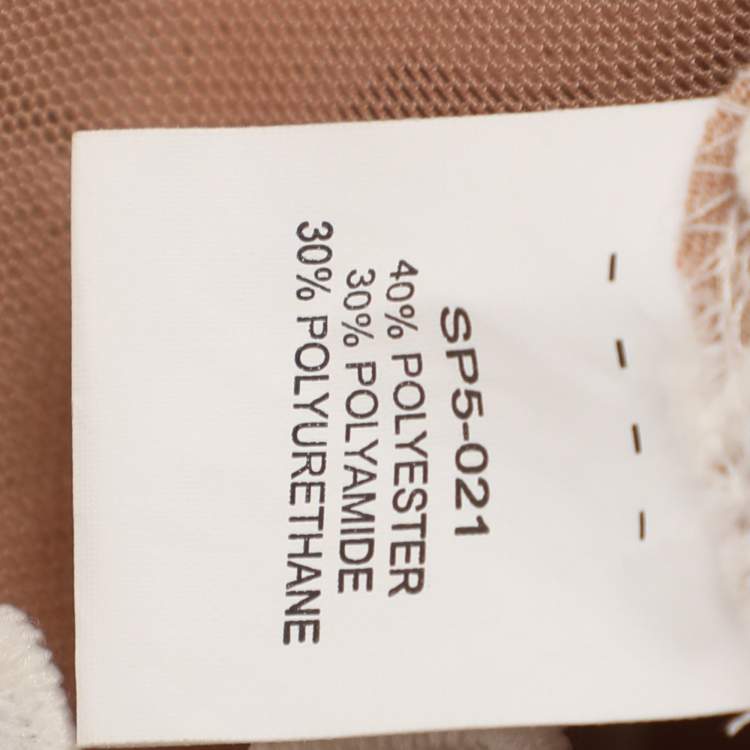 Pre Owned Self-Portrait White Sequined Lace Romper Detail Sleeveless Midi Dress M