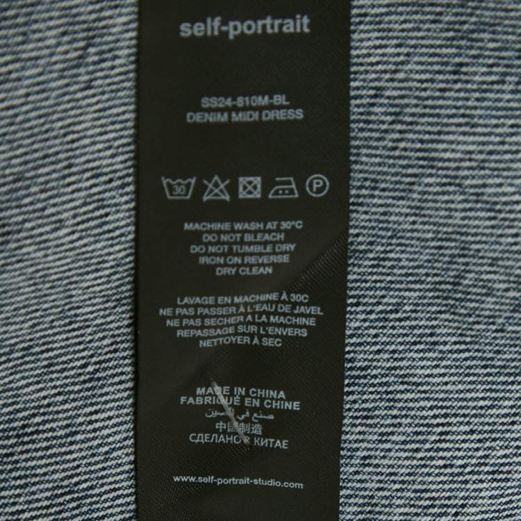 Pre Owned Self-Portrait Blue Denim Top & Skirt Set S