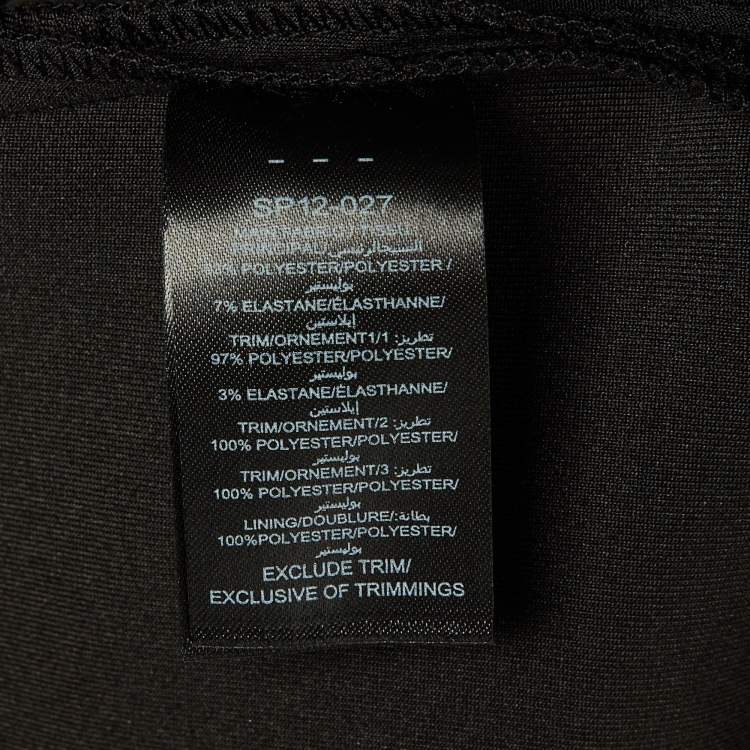 Pre Owned Self-Portrait Black Bead Embellished Jersey Ruffled Jumpsuit M